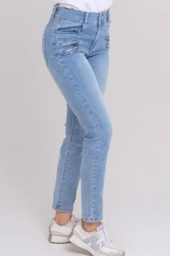 Siri jeans med glidelåser